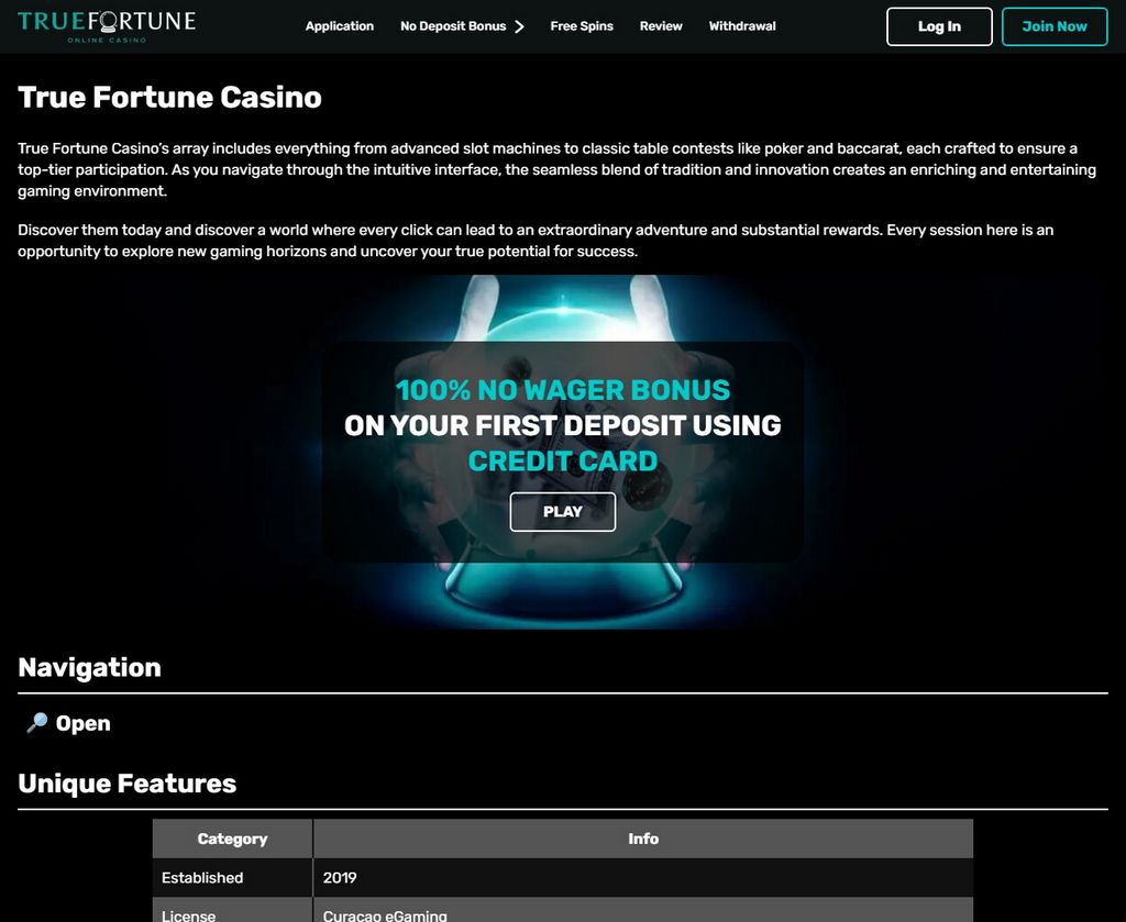 TrueFortune Casino: No Down Payment Bonus Codes